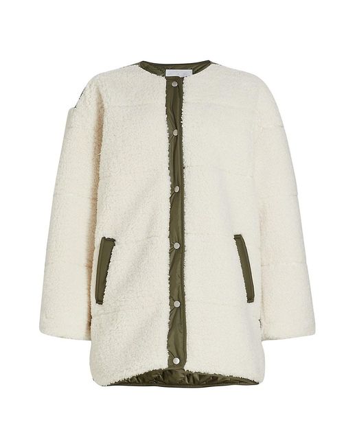 FRAME Oversized Sherpa Army Jacket in White Lyst