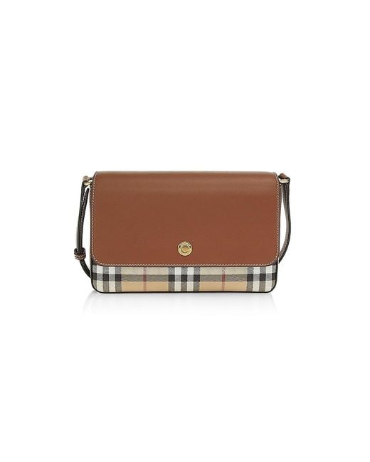 Burberry New Hampshire Vintage Check & Leather Penny Bag in White Lyst