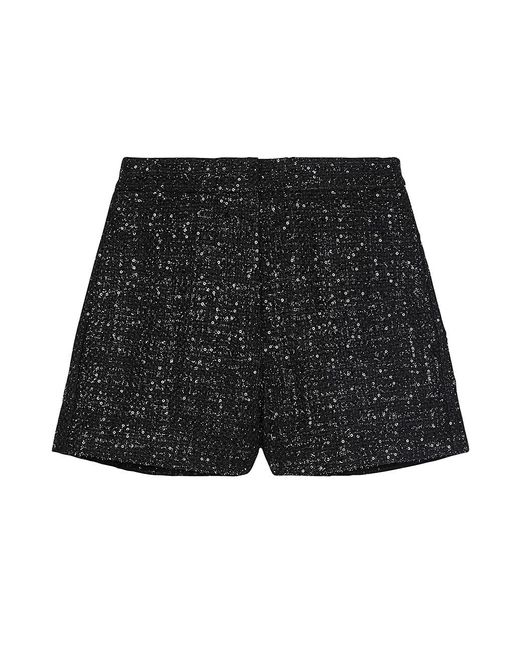 Maje Sequined Tweed Shorts in Black - Lyst