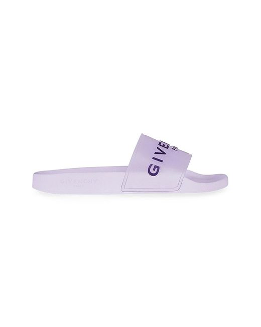 Givenchy Rubber Logo Pool Slides in Purple | Lyst