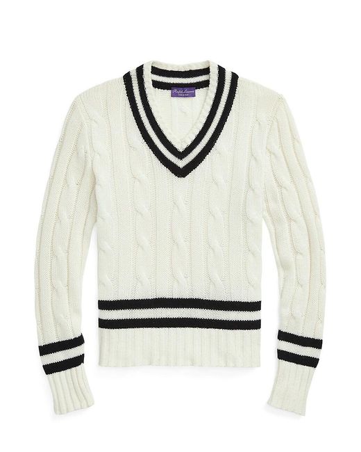 Ralph Lauren Purple Label Cashmere Cricket Sweater in Cream (Natural) for Men | Lyst