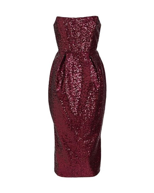 Bronx and Banco Synthetic Maraya Strapless Sequin-embroidered Dress | Lyst