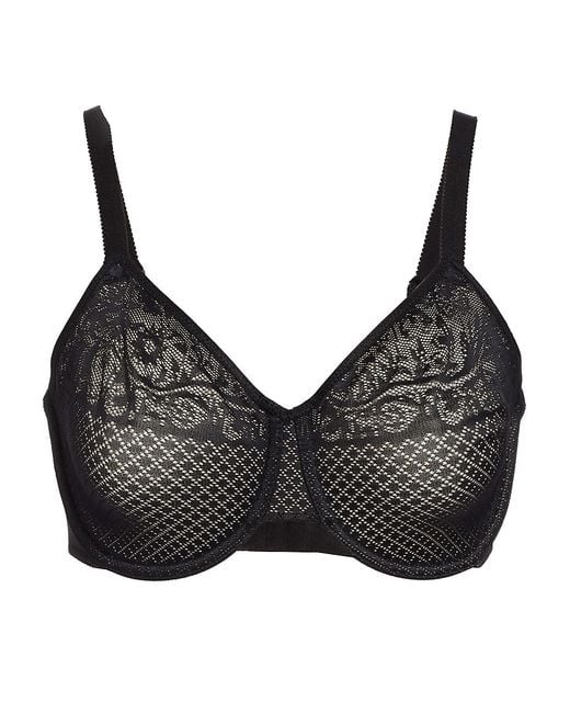 Wacoal Lace Visual Effects Minimizer Bra in Black Lyst