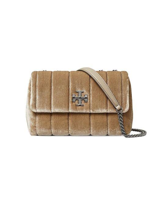 Tory Burch Kira Velvet Small Crossbody Bag in Natural Lyst