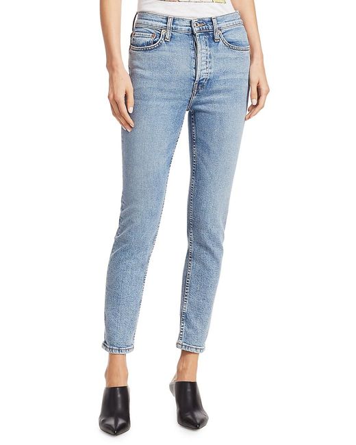 redone high rise ankle crop stretch