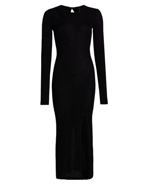 Helmut Lang Slash Cotton Dress in Black | Lyst