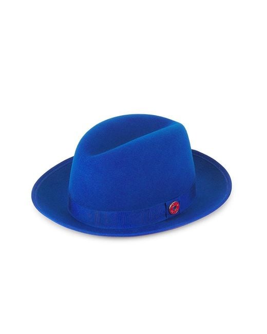 Keith James King Wool Fedora Hat in Blue for Men Lyst