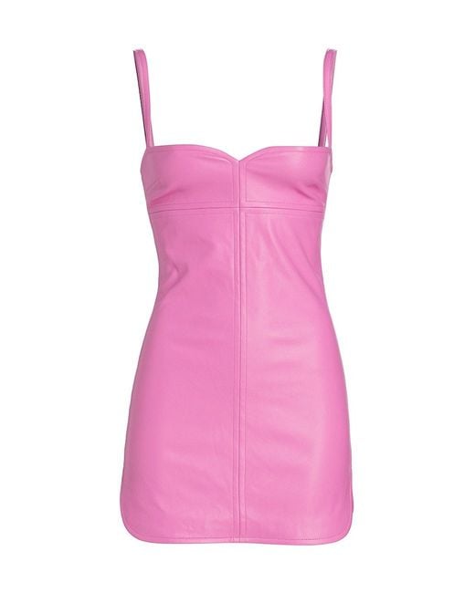 Alexis Nixie Faux Leather Minidress In Pink Lyst 