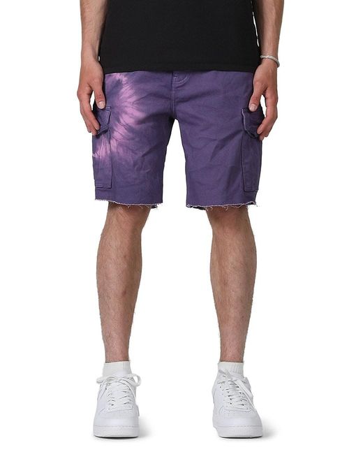 ze strak Geletterdheid Purple Brand Stretch Twill Cargo Shorts in Blue for Men | Lyst