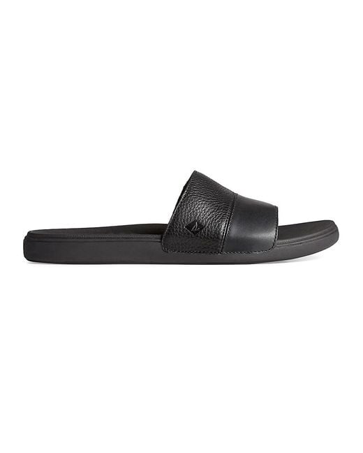 sperry plushwave dock leather slide