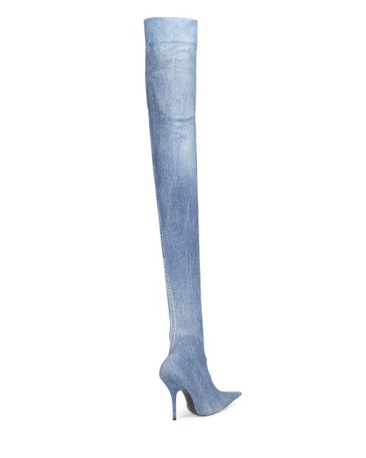 Balenciaga Denim Print Knife Thigh-high 