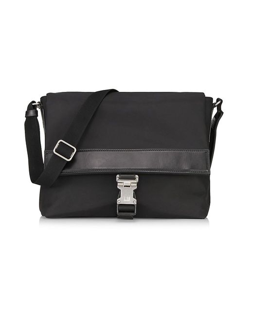 Dunhill Cotton Lock Clip Messenger Bag in Black for Men | Lyst