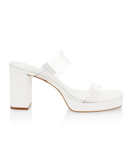 Schutz Leather Ariella Platform Sandals in White | Lyst