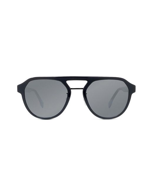 Fendi Temple Logo Aviator Sunglasses in Grey (Gray) for Men | Lyst