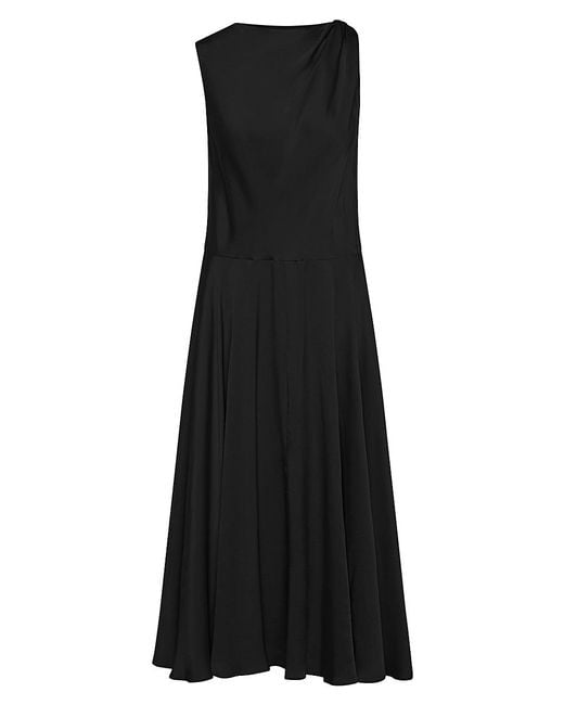 Careste Sadie Silk Duchess Satin Dress in Black | Lyst