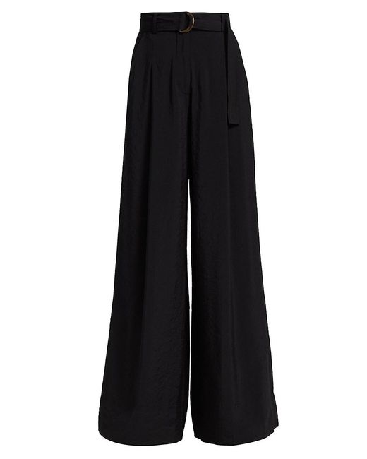 Ulla Johnson Lace Lydia Belted Wide-leg Pants in Black | Lyst