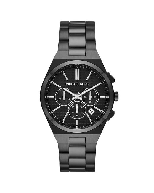Michael Kors Lennox Black Stainless Steel Chronograph Bracelet Watch ...