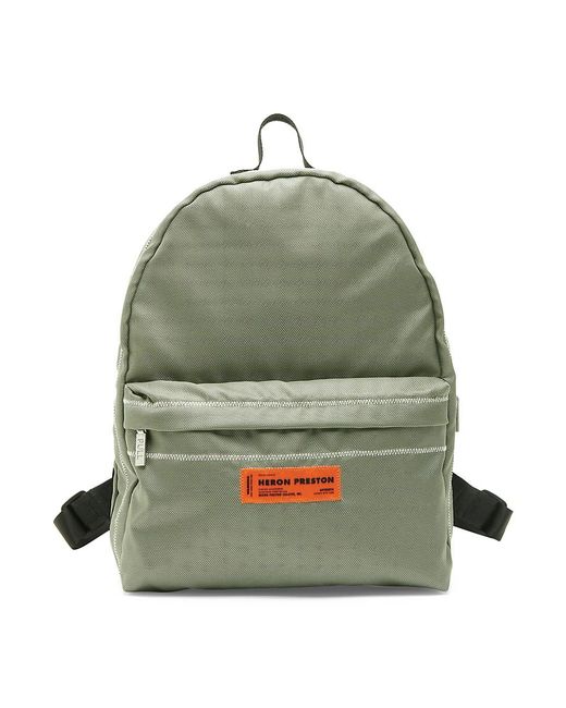 Heron Preston Nylon Logo-detailed Backpack in Green for Men | Lyst