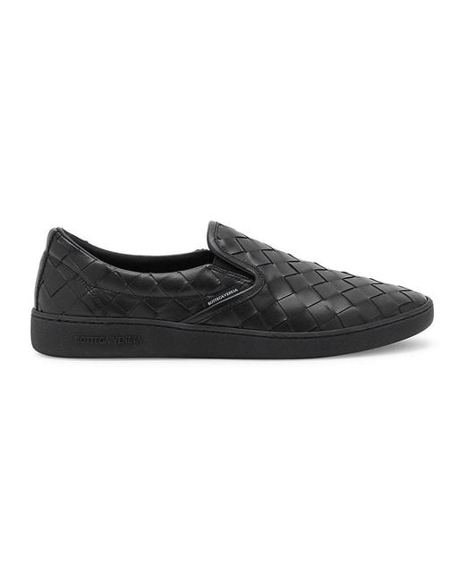 Bottega Veneta Sawyer Intrecciato Leather Slip-on Sneakers in Black for Men  | Lyst