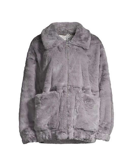 UGG Kianna Faux Fur Jacket in Gray Lyst