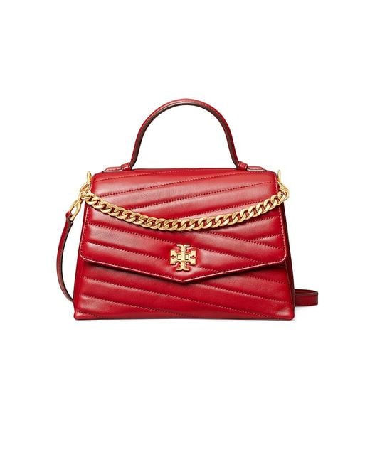 $548 Tory Burch Kira Chevron Top-Handle Satchel Convertible Quilt