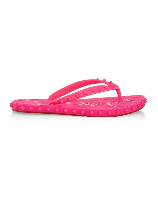 Christian Louboutin Super Loubi Flip Flops in Pink Lyst