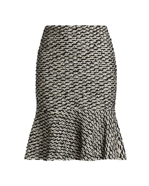 St. John Cotton Graphic Bouclé Knit Skirt in Black Ecru (Black) | Lyst