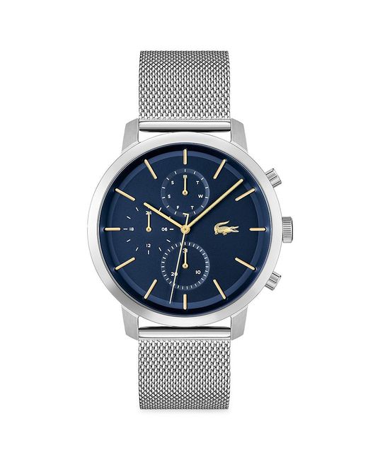 Lacoste Stainless Steel Logo Watch in Blue for Men | Lyst