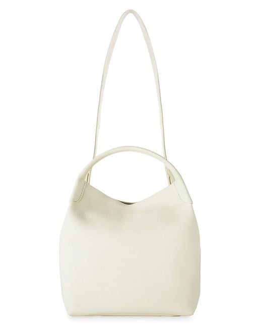 Loro Piana Bale Leather Tote Bag in White | Lyst