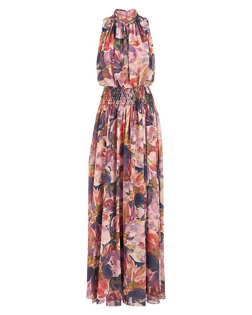 Kay Unger Synthetic Seraphina Smocked Floral Gown | Lyst