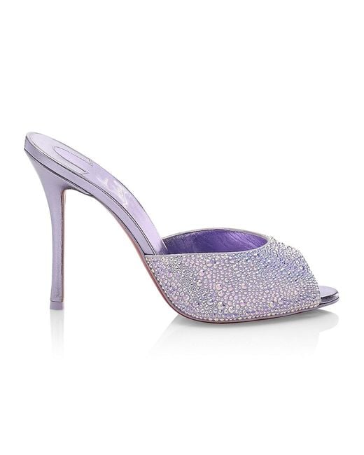 Christian Louboutin Suede Me Dolly 100 Strass Sudes Mules in Lilac