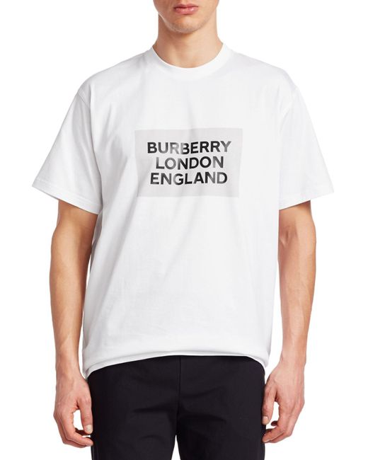 Burberry England Logo Cotton T-shirt in White for Men | Lyst