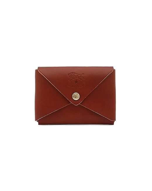 Il Bisonte Vacchetta Leather Envelope Card Case in Red for Men | Lyst