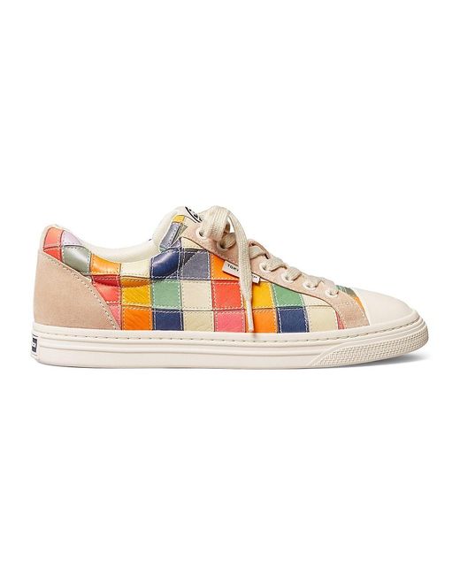 tory burch classic court patchwork leather sneakers
