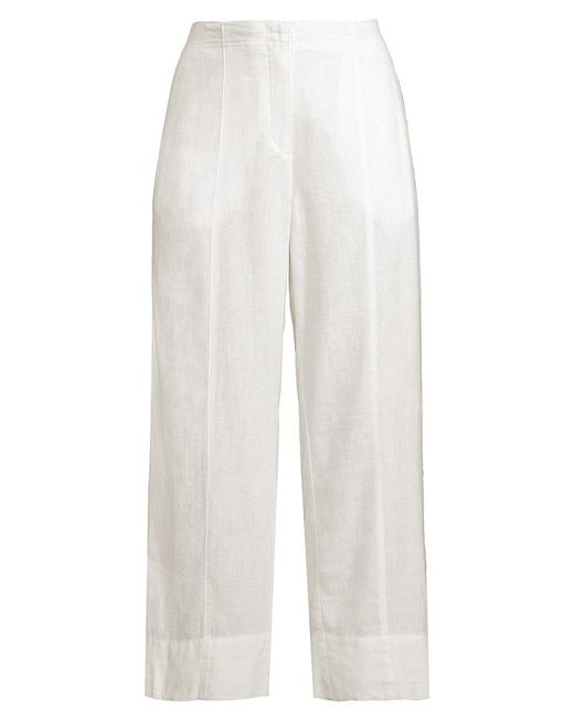 NIC+ZOE Rumba Park Wide-leg Linen-blend Crop Pants in White | Lyst