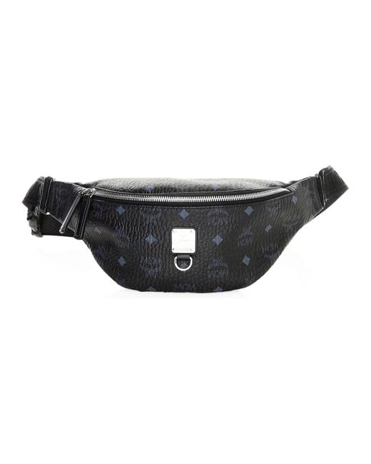 MCM Leather Fursten Visetos Small Belt Bag in Black - Lyst