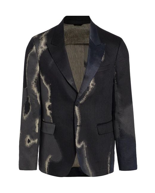 Fendi Linen Giacca Moonlight Jacquard Jacket in Black for Men | Lyst