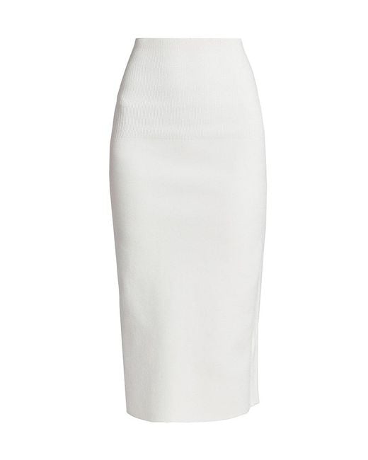 Victoria Beckham Synthetic High-waisted Pencil Skirt in White | Lyst