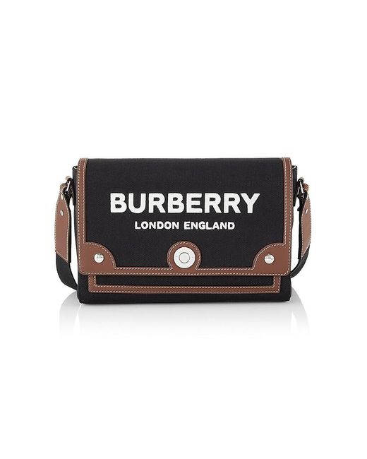 Burberry Medium Note Horseferry Canvas Crossbody Bag in Black Tan (Black) Lyst