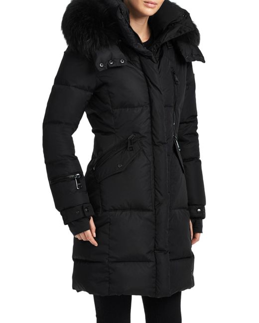 puffer coat with fox fur hood