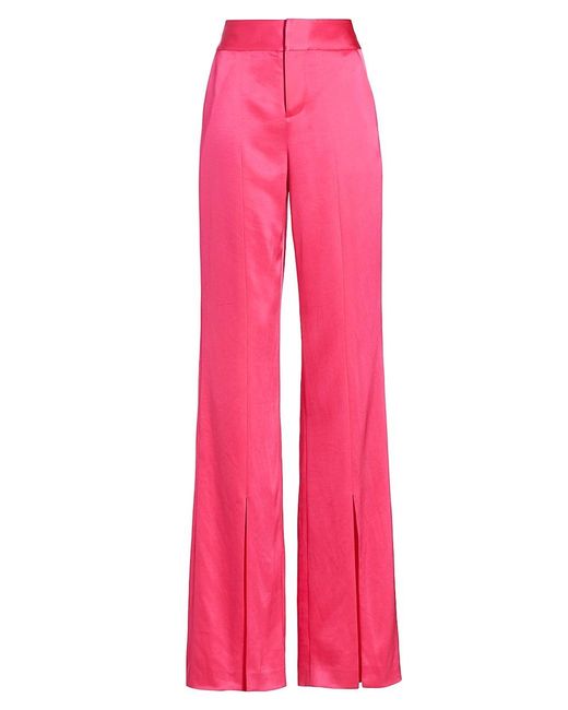 Alice + Olivia Jody High-rise Slitted Pants in Pink | Lyst