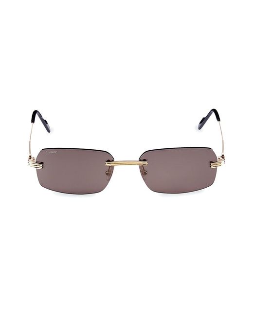 Cartier Core Range 58mm Rectangular Sunglasses in Gold (Metallic) for