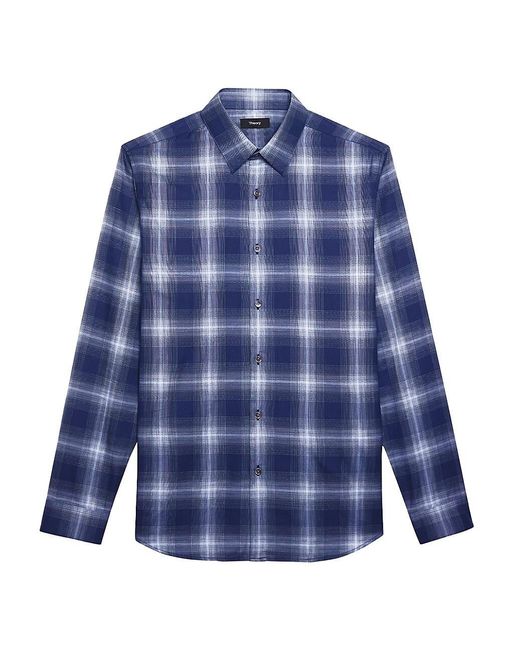 Theory Irving. Shade Flannel Shirt in Blue for Men | Lyst