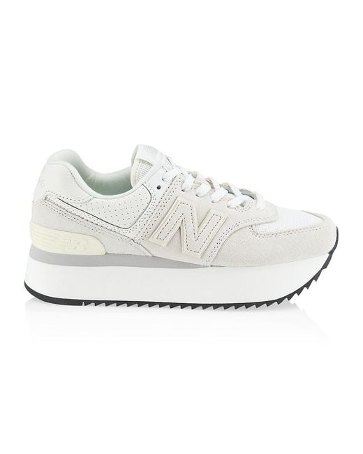 New Balance 574 Chunky Platform Sneakers in White Lyst