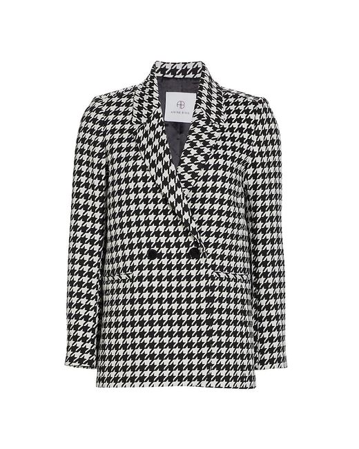 Anine Bing Synthetic Madeleine Double-breasted Houndstooth Blazer | Lyst