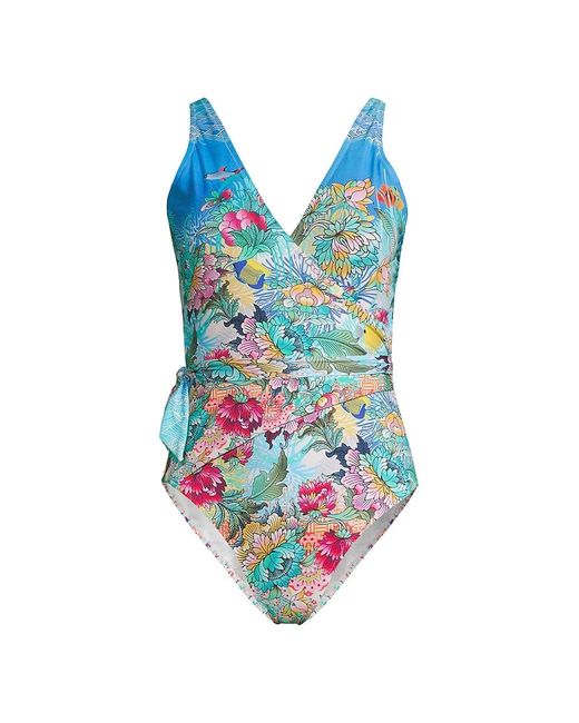 Johnny Was Synthetic Mixi One-piece Swimsuit in Blue - Lyst