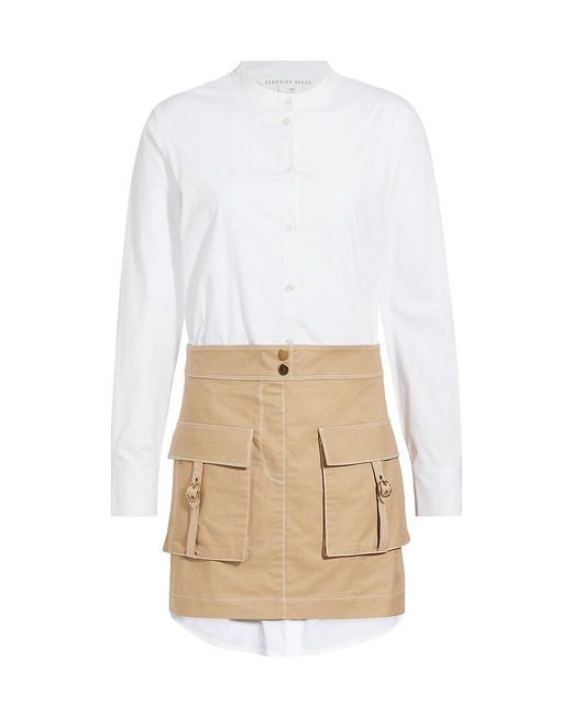 Veronica Beard Jennings Mixedmedia Minidress in White Lyst