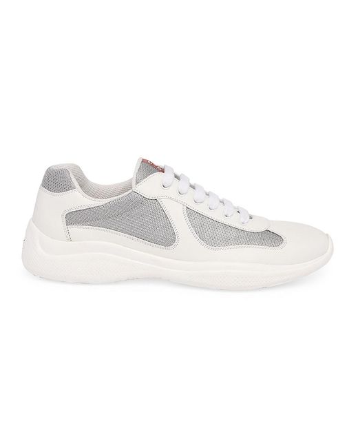 new america's cup patent leather and technical fabric sneakers