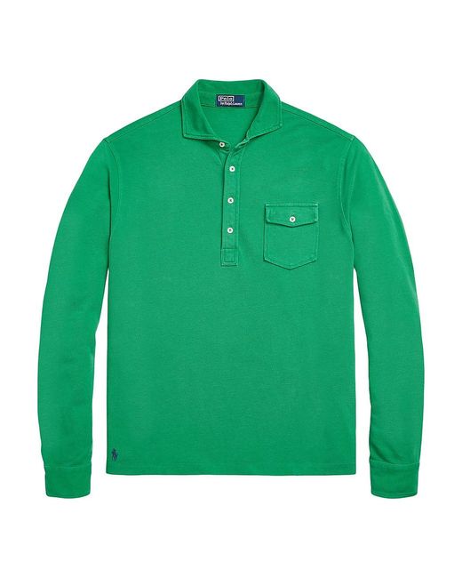 Polo Ralph Lauren Longsleeve Mesh Polo Shirt in Green for Men Lyst