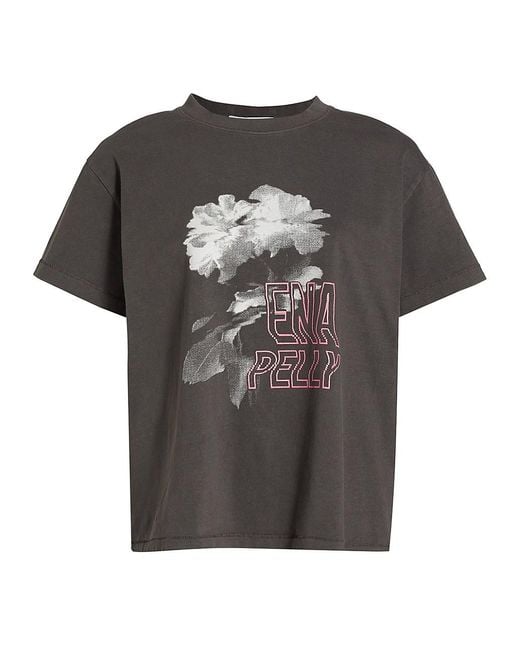 ENA PELLY Cotton Modern Floral T-shirt in Charcoal (Gray) | Lyst
